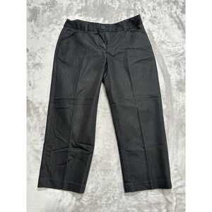 Dalia Collection Capri Pants Women's Size 4 Charcoal Gray Pockets Button EUC